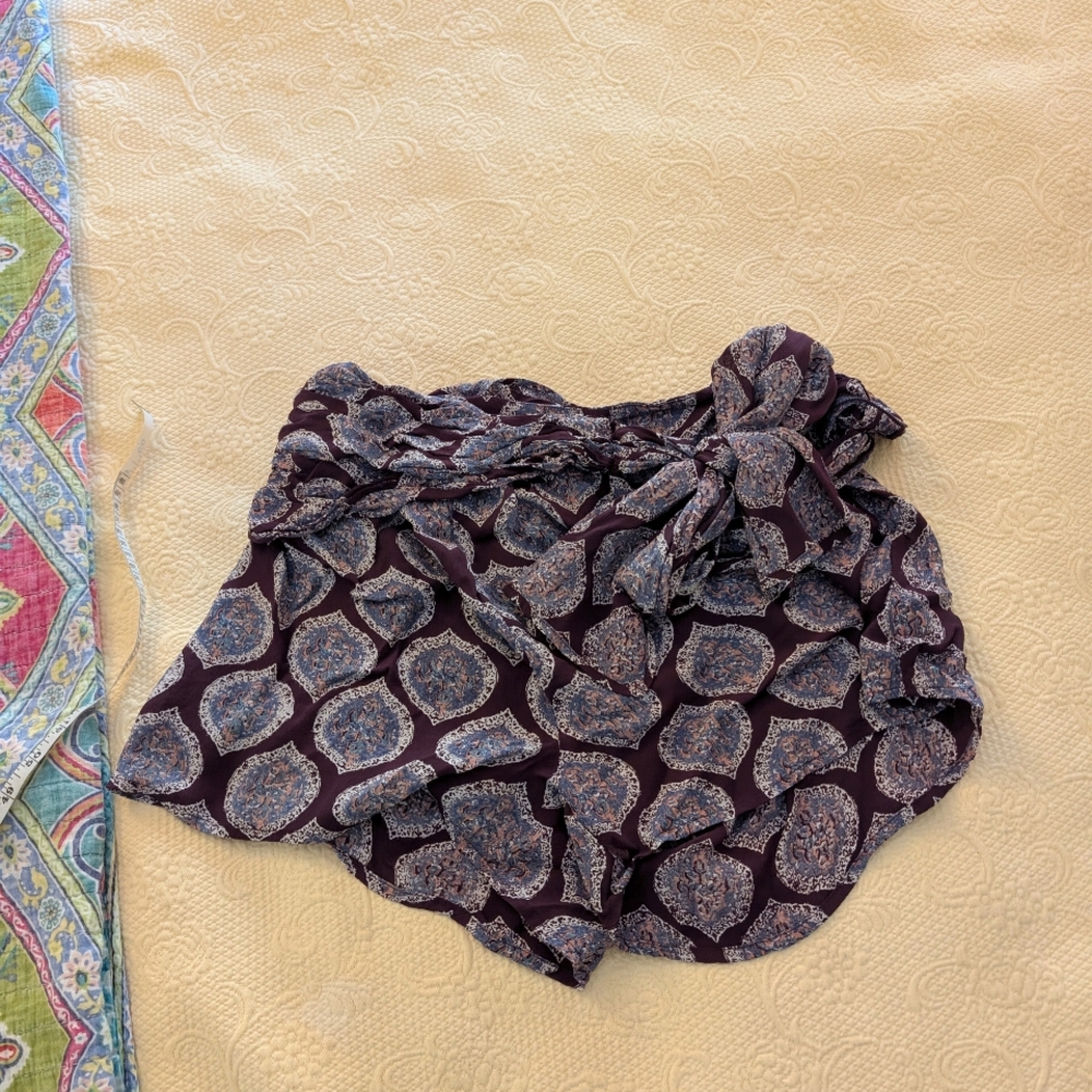 Free People Patterned Shorts with Tie